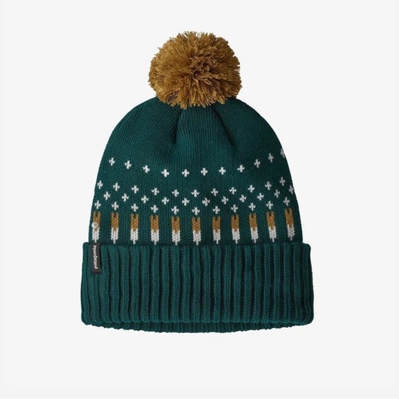 Patagonia Teal and Gold Knit Beanie - Picture 1 of 5